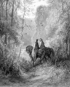 Ils se sont émerveillés dans les bois qui semblaient un paradis de fleurs - Gustave Dore